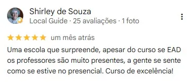 Avaliação de Shirley de Souza sobre a Centromediar