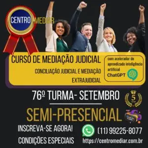 CURSO DE MEDIAÇÃO E CONCILIAÇÃO JUDICIAL E MEDIAÇÃO PRIVADA SEMI PRESENCIAL T76